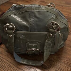 Elegant light blue Coach Leather Handbag